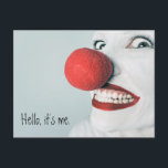 Hallo, es ist mein lustiges Clowngesicht Postkarte<br><div class="desc">Behalt ihnen,  mit einer lustigen Postkarte zu lächeln. Verwendung für jeder Anlass - Geburtstage,  Beifall,  Glückwünsche oder behalt in Touch. Sie können den Text mit einer eigenen benutzerdefinierten Nachricht bearbeiten,  indem Sie den in der Entwurfsvorlage angezeigten Beispieltext ersetzen. Foto Credit: Ryan McGuire</div>
