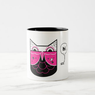 Hallo Eulen-Tasse - IMJUSTSARAH Zweifarbige Tasse