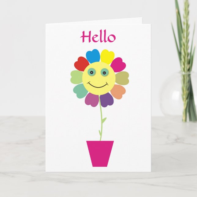 Hallo Face Sonnenblumen Grußkarte Karte (Vorderseite)