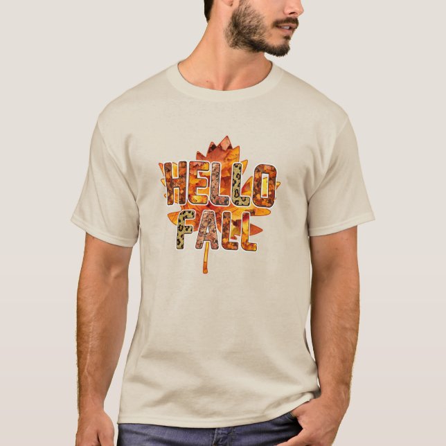 Hallo Fall auf Maple Leaf T-Shirt (Vorderseite)