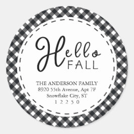 Hallo Fall | Black & White Buffalo Erntedank Runder Aufkleber