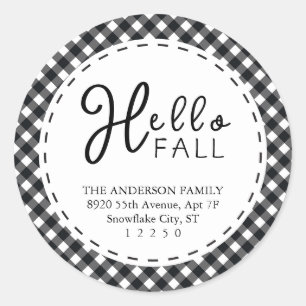 Hallo Fall   Black & White Buffalo Erntedank Runder Aufkleber