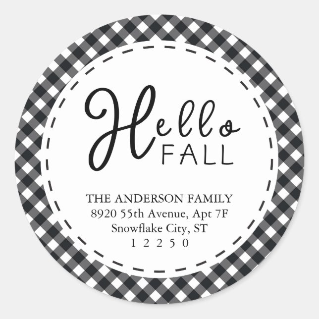 Hallo Fall | Black & White Buffalo Erntedank Runder Aufkleber (Vorderseite)