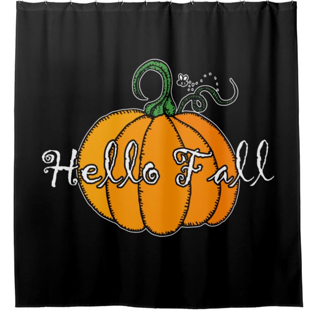 Hallo Fall Fall Pumpkin Hellow Pumpkin Duschvorhang (Vorderseite)