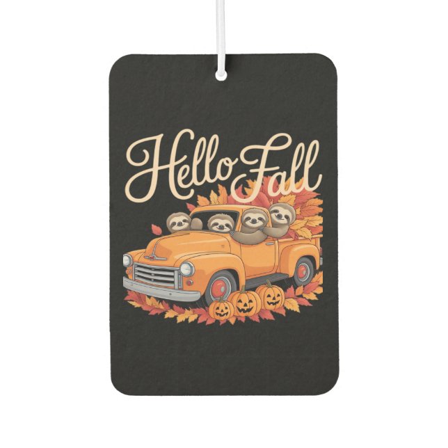 Hallo Fall Funny Sloth Halloween Pumkin Classic T- Autolufterfrischer (Vorderseite)