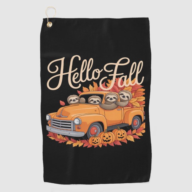 Hallo Fall Funny Sloth Halloween Pumkin Classic T- Golfhandtuch (Vorderseite)