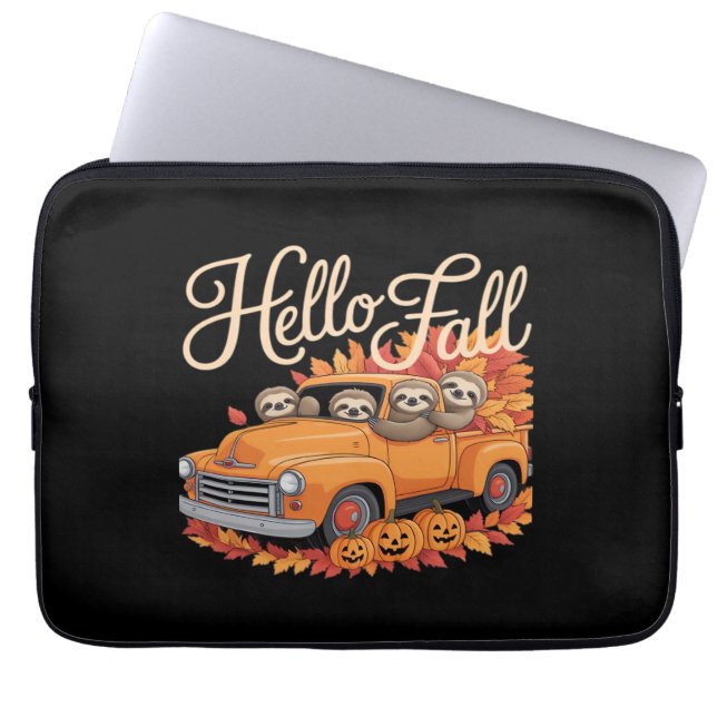 Hallo Fall Funny Sloth Halloween Pumkin Classic T- Laptopschutzhülle (Vorderseite)