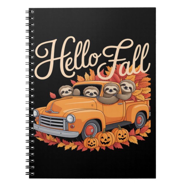 Hallo Fall Funny Sloth Halloween Pumkin Classic T- Notizblock (Vorderseite)