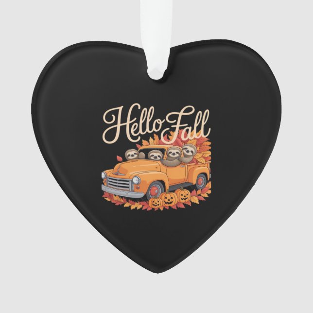 Hallo Fall Funny Sloth Halloween Pumkin Classic T- Ornament (Vorderseite)