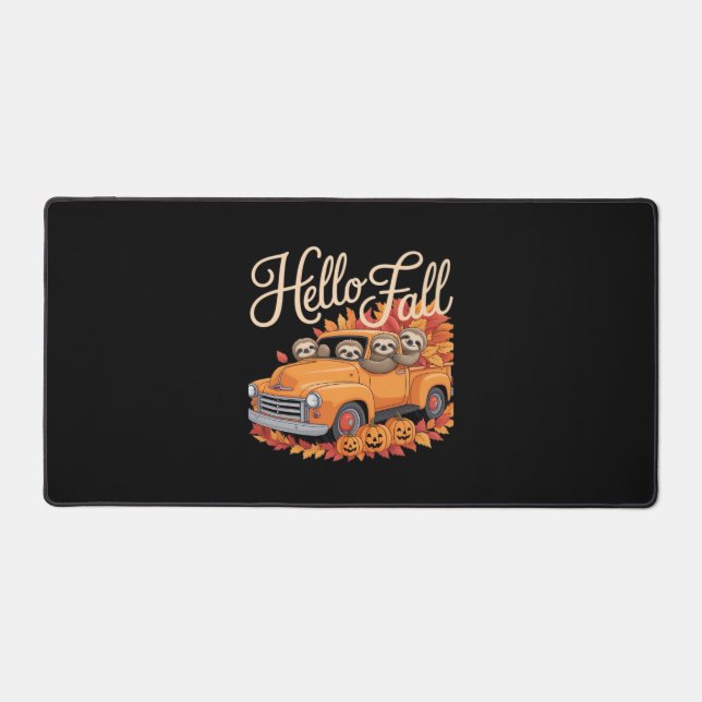 Hallo Fall Funny Sloth Halloween Pumkin Classic T- Schreibtischunterlage (Vorderseite)