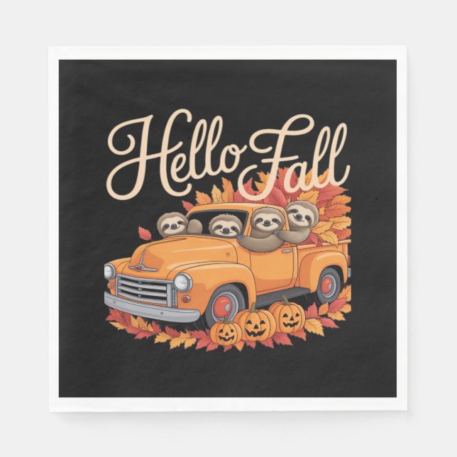 Hallo Fall Funny Sloth Halloween Pumkin Classic T- Serviette (Vorderseite)