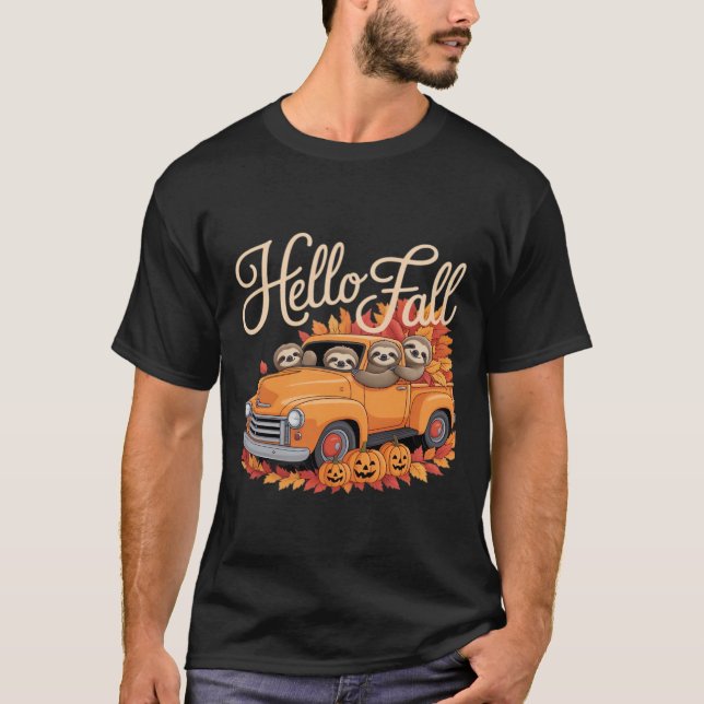 Hallo Fall Funny Sloth Halloween Pumkin Classic T- T-Shirt (Vorderseite)