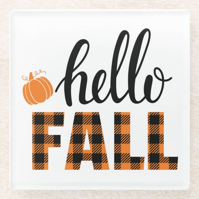 Hallo Fall Glasuntersetzer (Vorderseite)