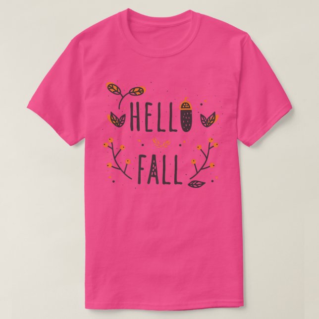 Hallo Fall Herbst Fallende Herbstresultate Niedlic T-Shirt (Design vorne)