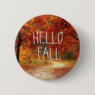 Hallo Fall-Herbst-hübscher Blätter-Knopf Button