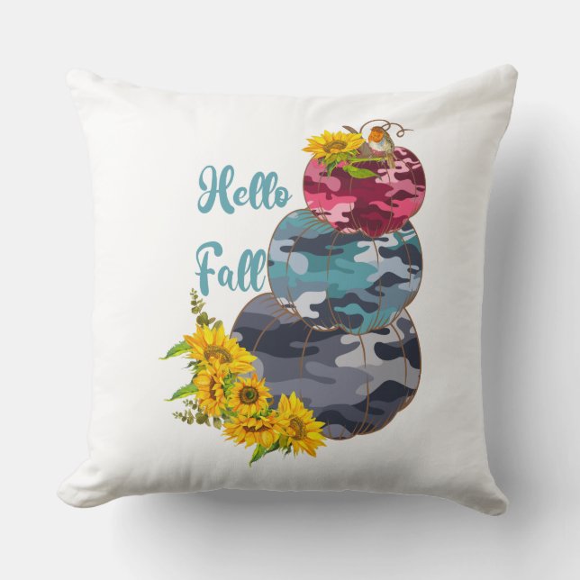 Hallo Fall mit Pumpkins Kissen (Vorderseite)