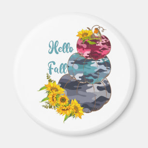 Hallo Fall mit Pumpkins Magnet