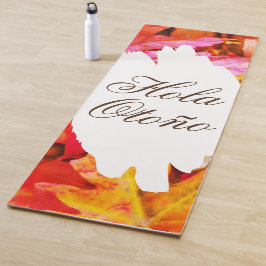 Hallo Fall Moderner Herbst lässt einfache Monogram Yogamatte