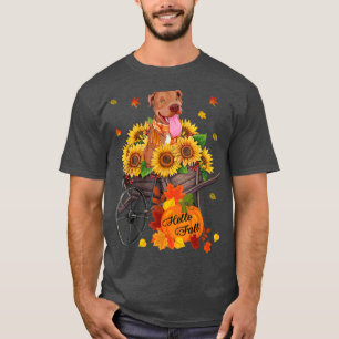 Hallo Fall Pitbull Hund in Sonnenblumen Blätter He T-Shirt