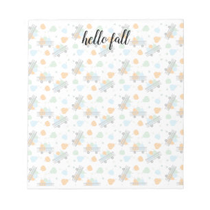 Hallo Fall Pumpkin Autumn Wagening Garening Notizblock