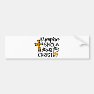 Hallo Fall Pumpkin Gewürz & Jesus Christus Fall Ch Autoaufkleber
