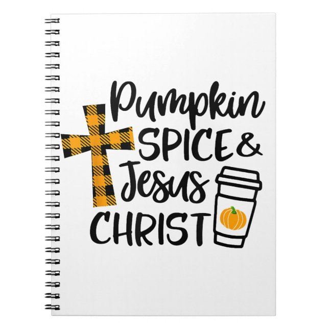 Hallo Fall Pumpkin Gewürz & Jesus Christus Fall Ch Notizblock (Vorderseite)