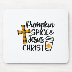 Hallo Fall Pumpkin Gewürz und Jesus Christus Fall Mousepad