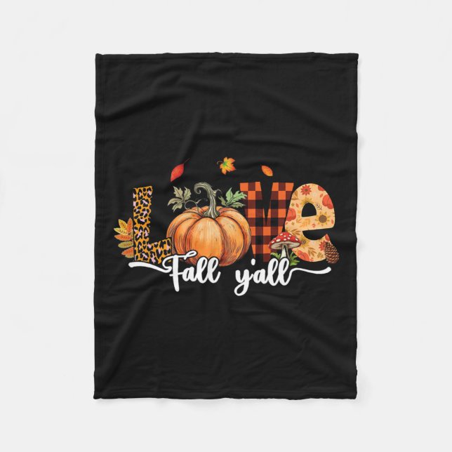 Hallo Fall Pumpkin Liebe Fall Y'all Leopard Fall D Fleecedecke (Vorderseite)