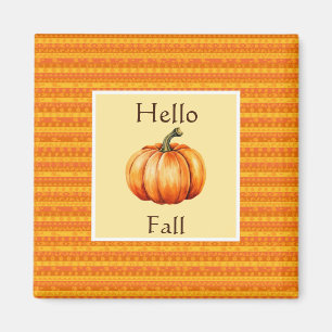 Hallo Fall Pumpkin Orange Herbstdekor Magnet