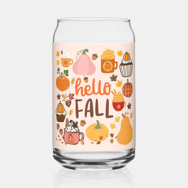 Hallo Fall Pumpkins Dosenglas (Vorderseite)