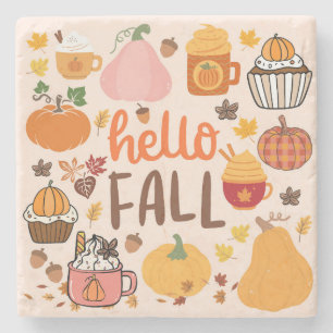 Hallo Fall Pumpkins Steinuntersetzer