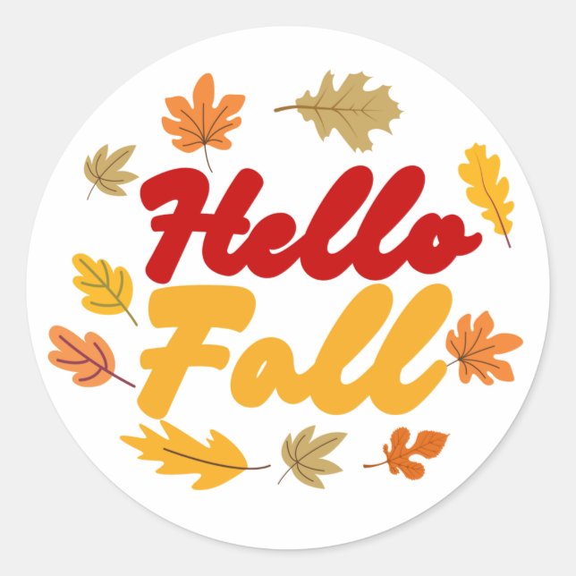 Hallo Fall Runder Aufkleber (Vorderseite)