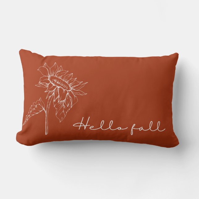 Hallo Fall Sonnenblume Rost Orange Herbst Lendenkissen (Vorderseite)