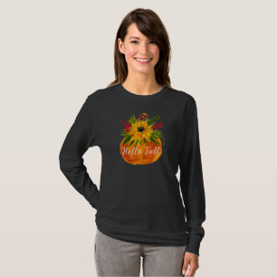Hallo Fall Sonnenblumen Pumpkin Autumn Rustic T-Shirt