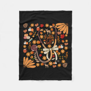 Hallo Fall Stethoscope Nurse Boho Floral Health Ca Fleecedecke