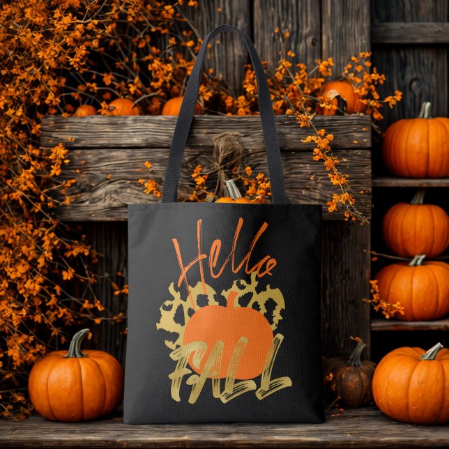 Hallo Fall Stylische Typografie Black Tasche (Von Creator hochgeladen)