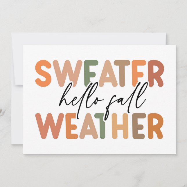 Hallo Fall | Sweater Weather Karte (Vorderseite)