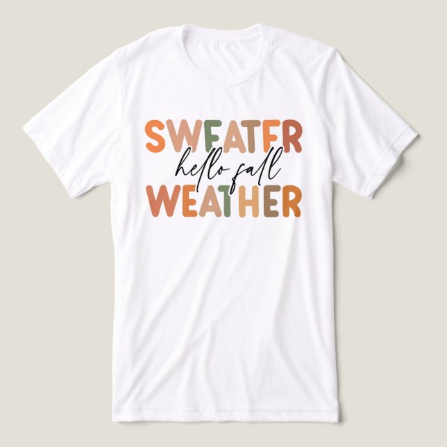 Hallo Fall | Sweater Weather Tri-Blend Shirt (Design Vorderseite)