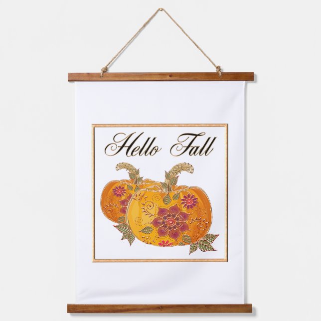 Hallo Fall Wandteppich Mit Holzrahmen (Vorderseite)