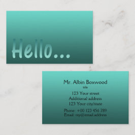 Hallo Farbe Eine Farbe Aquamarin mit benutzerdefin Visitenkarte