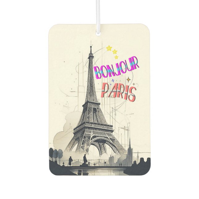 Hallo Farbige Paris Autolufterfrischer (Vorderseite)