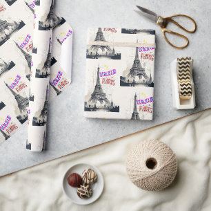 Hallo Farbige Paris Geschenkpapier