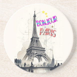 Hallo Farbige Paris Getränkeuntersetzer