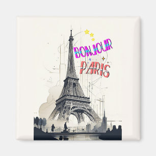 Hallo Farbige Paris Magnet