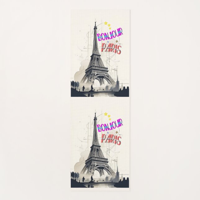 Hallo Farbige Paris Yogamatte (Vorderseite)