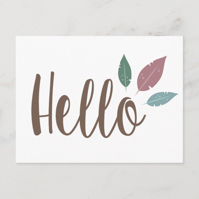 Hallo Fether Sweet Boho Karte (Vorderseite)