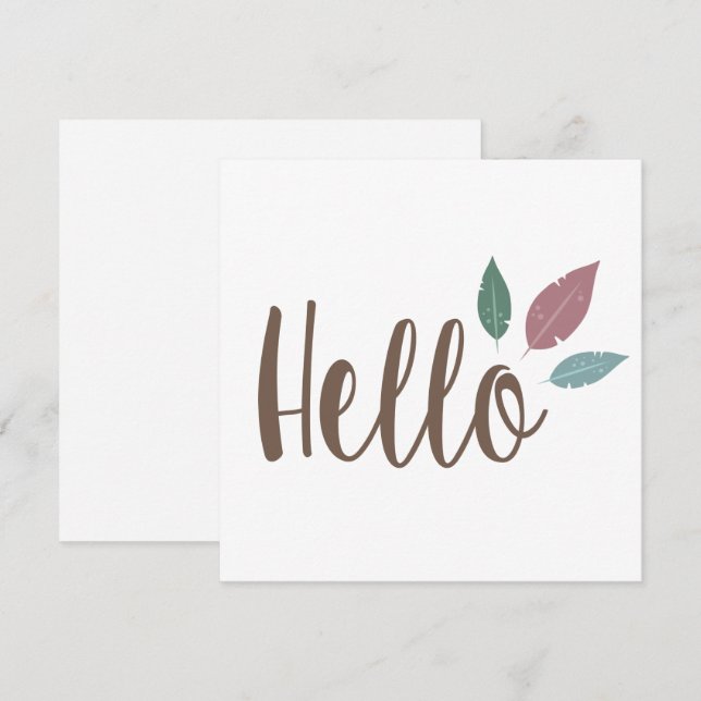 Hallo Fether Sweet Boho Karte (Vorne/Hinten)