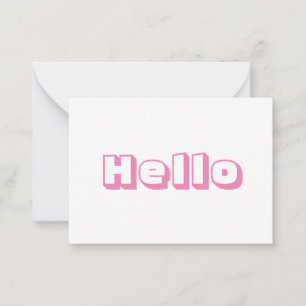 Hallo, fett, moderne rosa weiße Karte