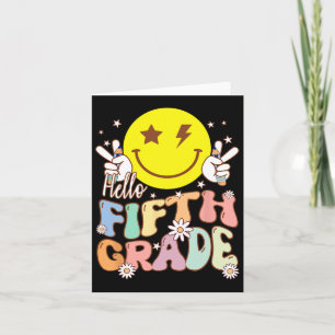 Hallo Fifth Grade Hippie Smile Face 5th Grade Byck Karte
