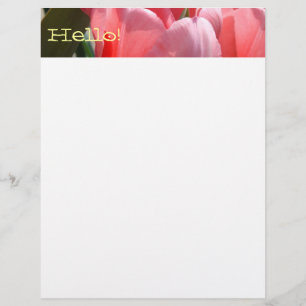 Hallo ! Flyer Papier Pink Tulip Blume Frühjahr